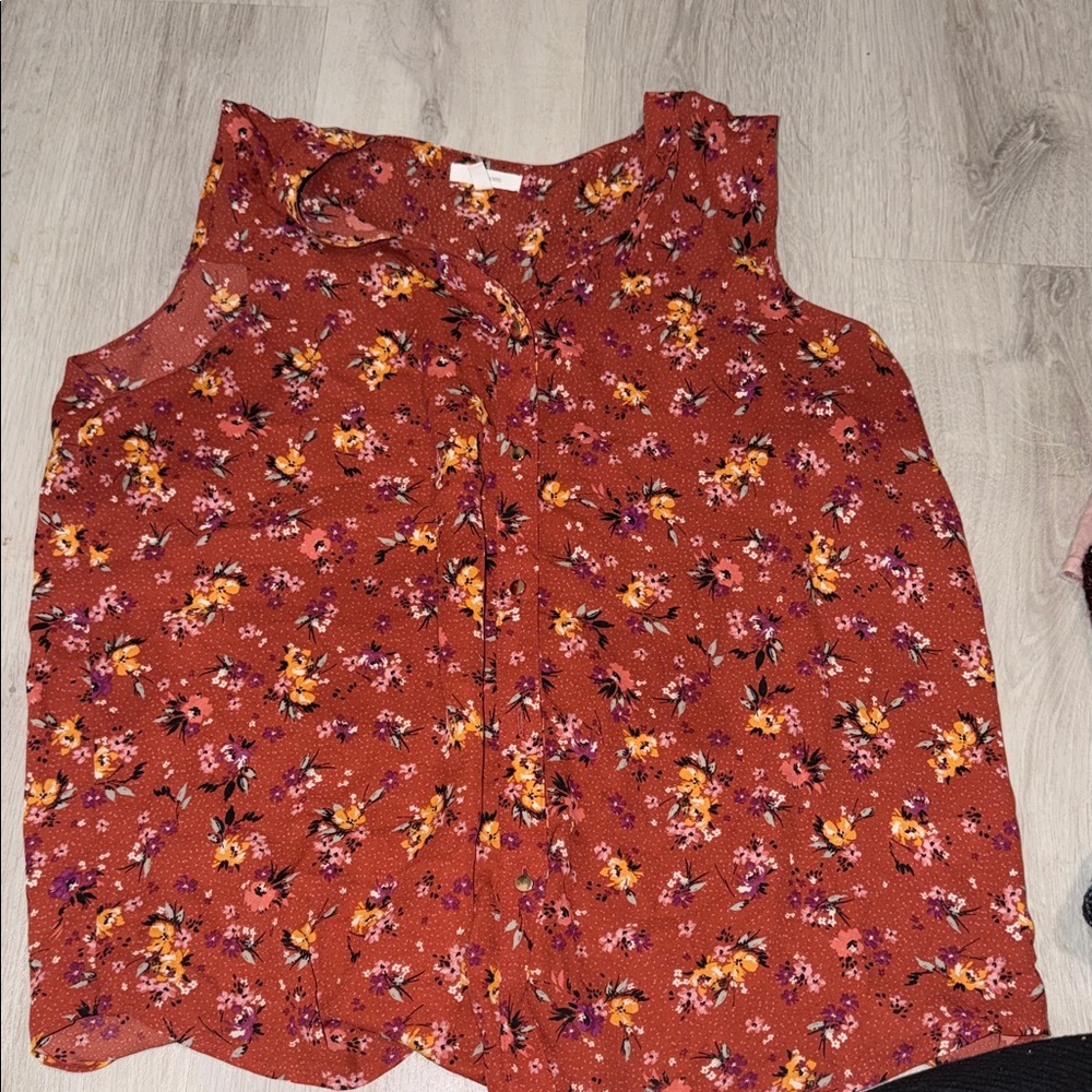 Women’s Maurice’s Floral Sleeveless Top - Rust